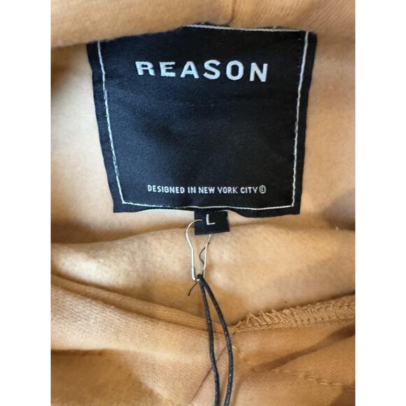 Reason Hoodie Mens Large Khaki Fearless Tiger Graphic Pullover Sweatshirt F3-54 - Picture 8 of 10